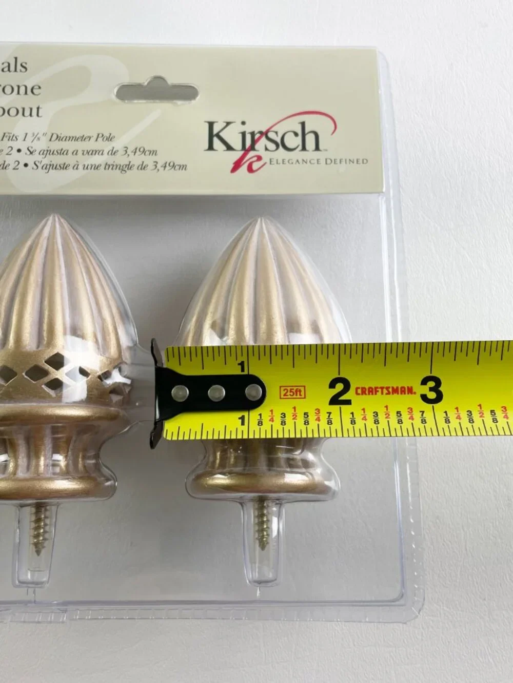 Kirsch Soft Gold Tulip Finials for 1 3/8
